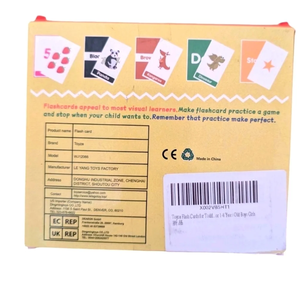 Toyze Flash Cards for Toddlers Alphabet Flash Cards with 58 Cards